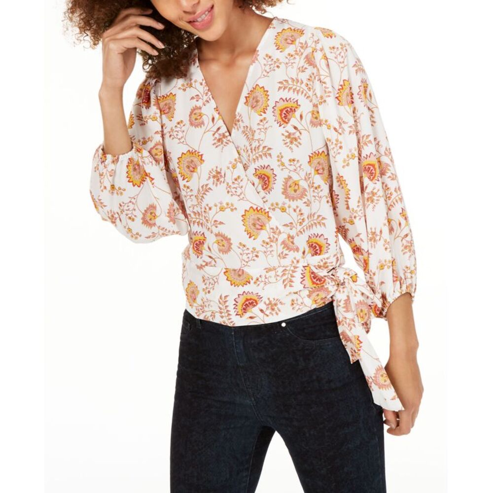 1.State Floral Print Wrap Blouse